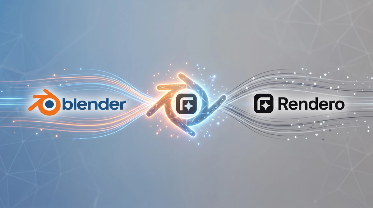 Promotional illustration of the planned connection between Blender and Rendero